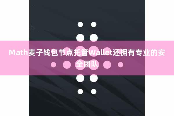 Math麦子钱包节点托管Wallet还拥有专业的安全团队